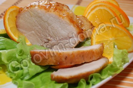 рецепт Свинина в апельсиновой глазури