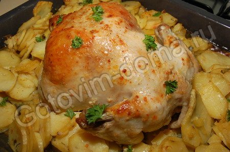 рецепт Курица, запеченная с картофелем