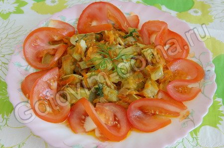 рецепт Кабачки, тушеные с морковью и луком