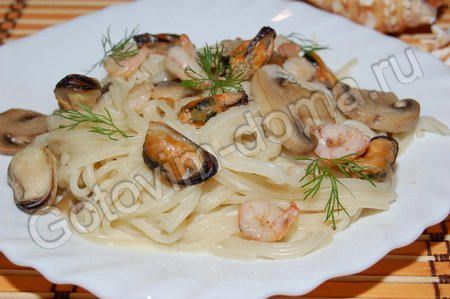 рецепт Спагетти с морепродуктами Дары моря